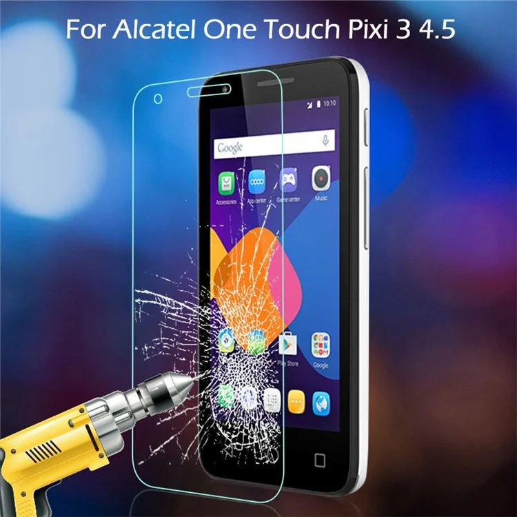 Tempered Glass Screen Protective Film for Alcatel One Touch Pixi 3 4.5 4027D 4028E 5017A 0.3mm Arc Edge