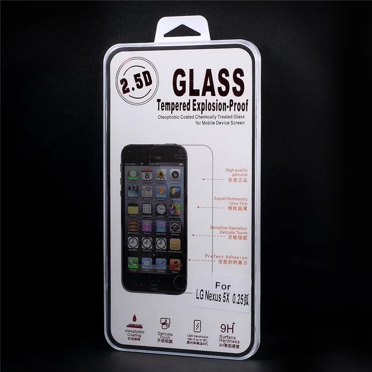 0.25mm Tempered Glass Screen Protector Guard for LG Nexus 5X (Arc Edge)