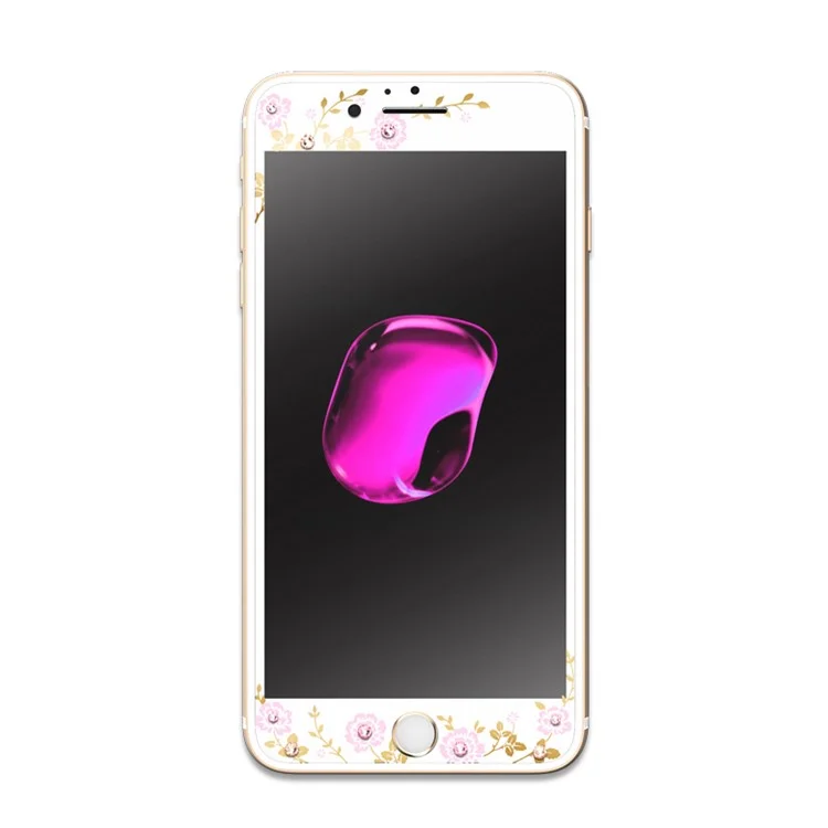 KAVARO  for iPhone 6s Plus / 6 Plus 9H Full Size Tempered Glass Swarovski Diamond Decor Screen Guard - Gold