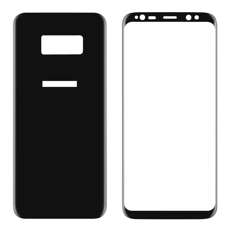 HAT PRINCE 0.26mm 9H Complete Coverage Tempered Glass Front + Back Screen Protector (3D Arc Edge) for Samsung Galaxy S8 SM-G950 - Black