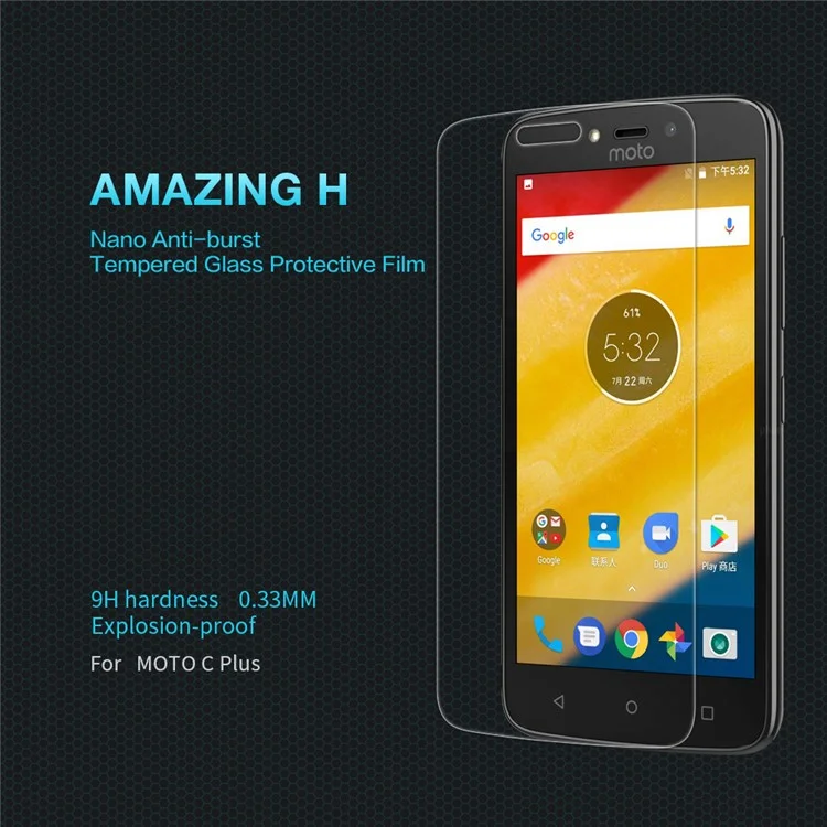 NILLKIN Amazing H Tempered Glass Screen Protector Anti-Explosion for Motorola Moto C Plus