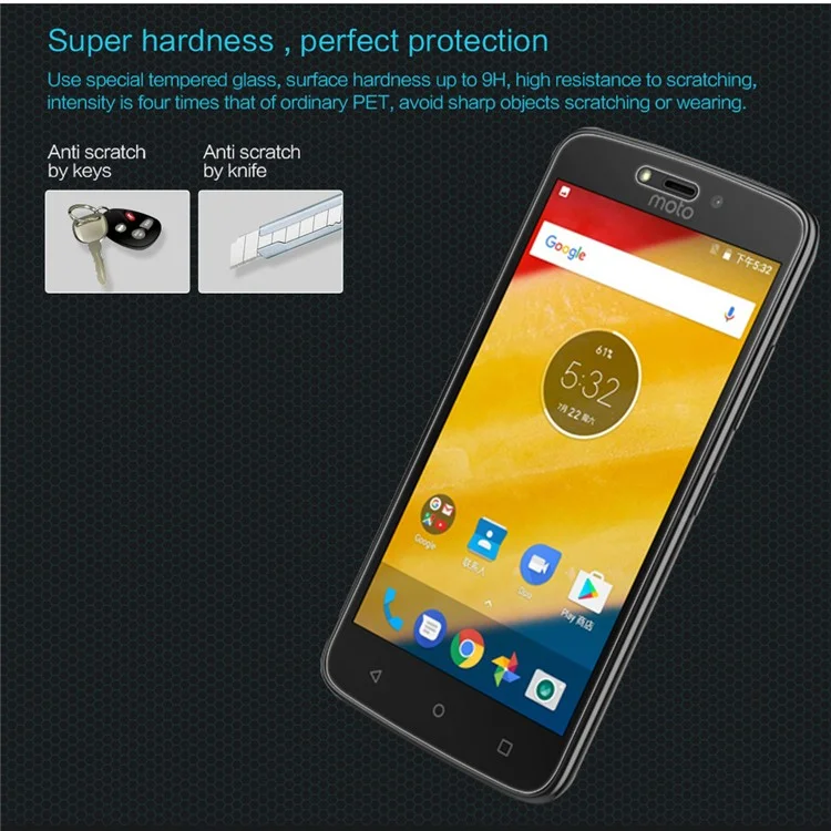 NILLKIN Amazing H Tempered Glass Screen Protector Anti-Explosion for Motorola Moto C Plus