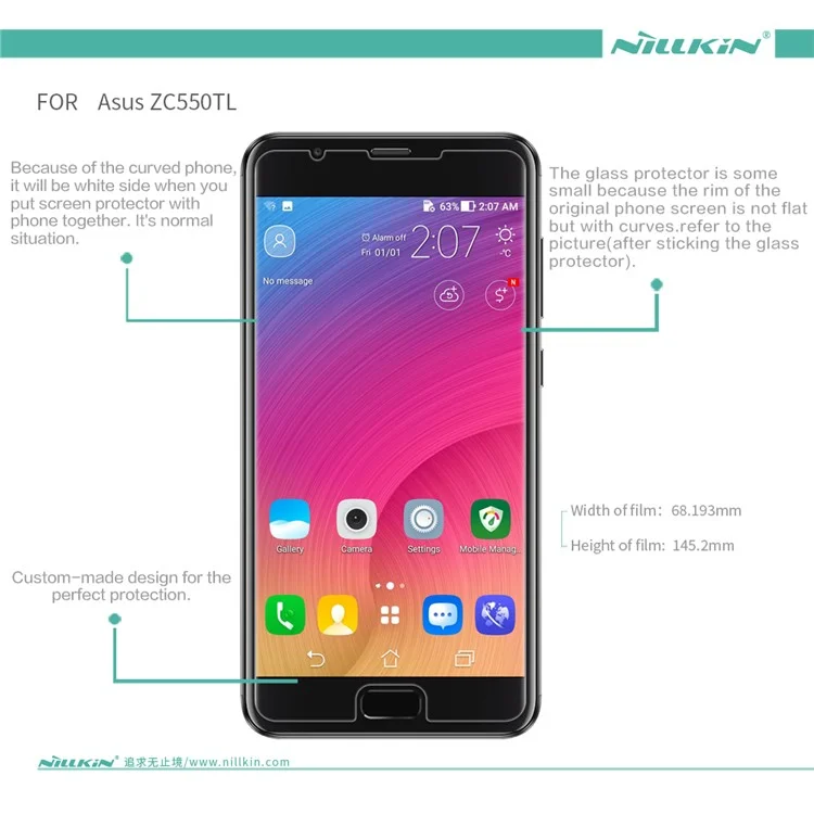 NILLKIN Matte Anti-scratch Screen Protector Film for Asus Zenfone ZC550TL