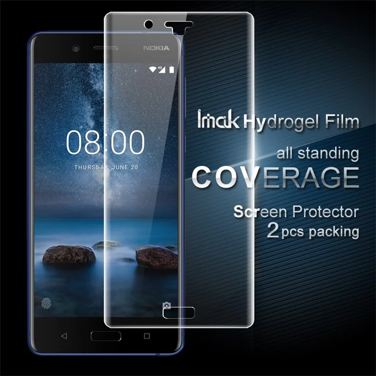 IMAK 2Pcs Full Screen Complete Covering Soft Hydrogel Protector Film for Nokia 8