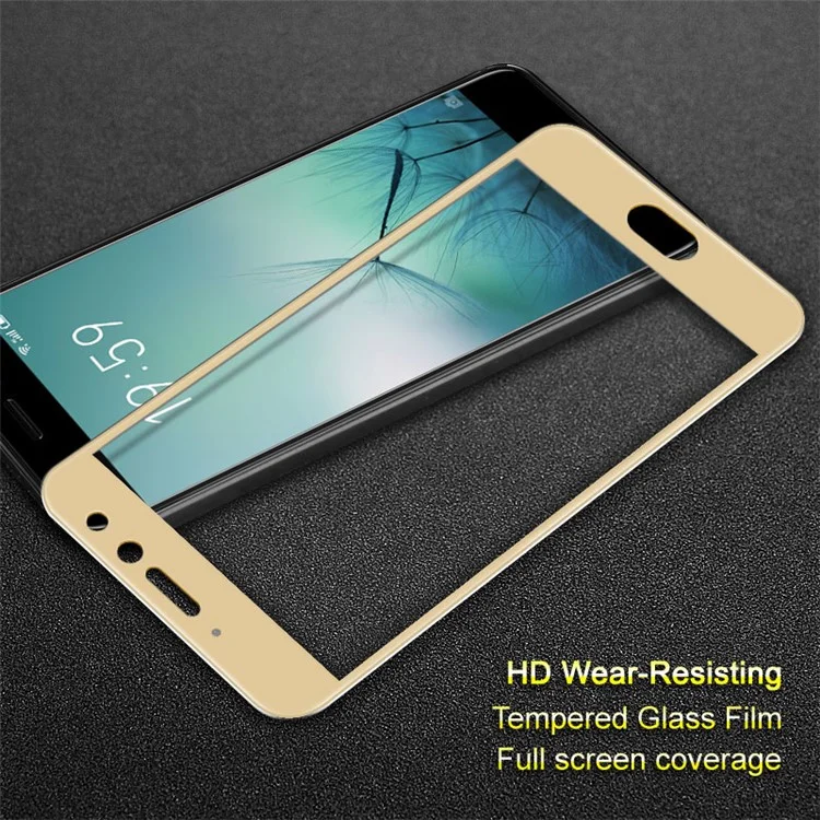 IMAK Full Cover Tempered Glass Screen Protector Guard for Meizu PRO 7 - Gold