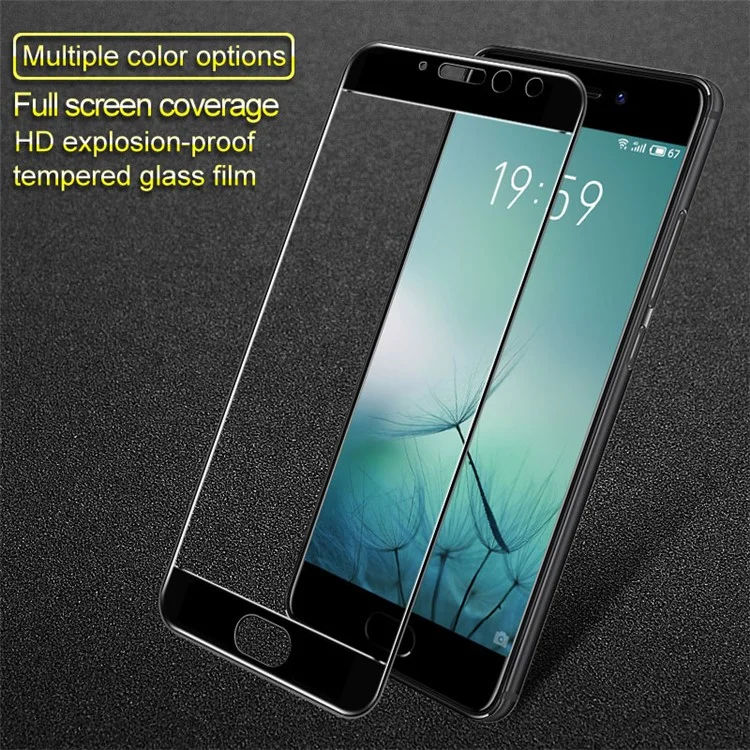 IMAK for Meizu PRO 7 Plus Full Coverage Tempered Glass Screen Protector Film - Black