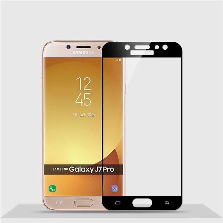 MOFI 9H Anti-burst 2.5D Arc Edge Full Size Tempered Glass Screen Protective Film for Samsung Galaxy J7 Pro - Black