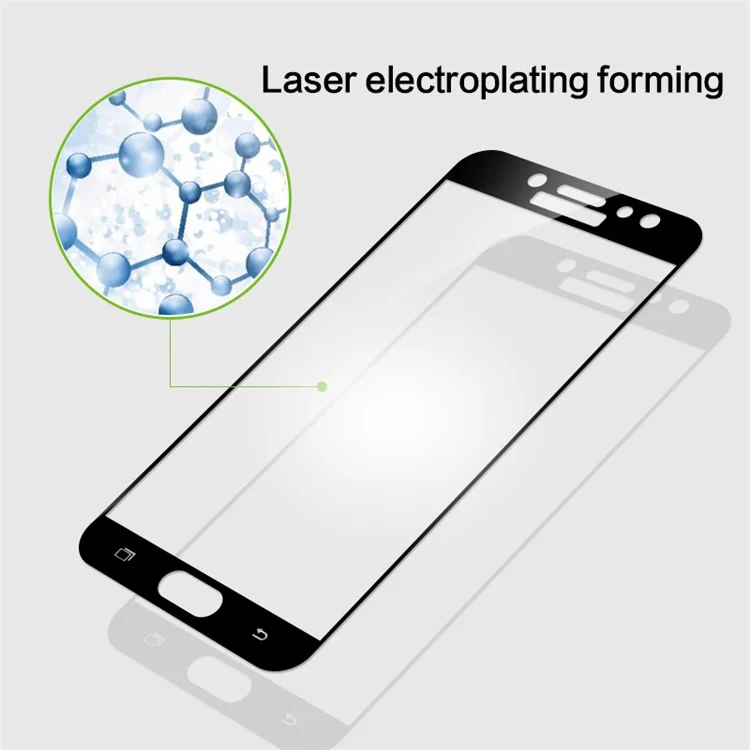 MOFI 9H Anti-burst 2.5D Arc Edge Full Size Tempered Glass Screen Protective Film for Samsung Galaxy J7 Pro - Black