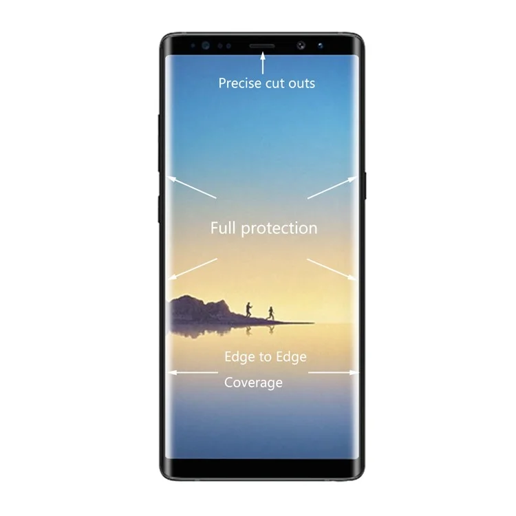 HAT PRINCE for Samsung Galaxy Note 8 3D Full Size Mobile Tempered Glass Screen Protector 0.26mm - Black