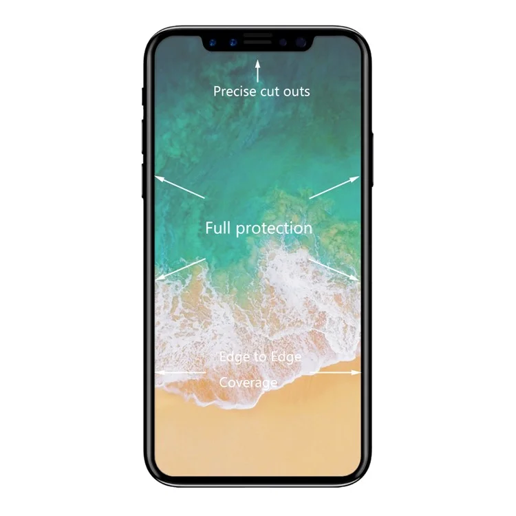 HAT PRINCE per iPhone 11 Pro 5.8" (2019)/ XS /X/Ten 5.8-pollici Protezione Schermo in Vetro Temperato 3D a Dimensione Intera 0.26mm - Nero