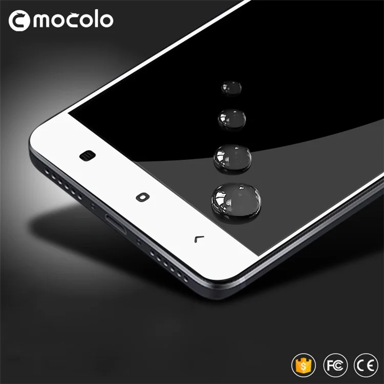 MOCOLO Silk Print Arc Edge Complete Coverage Tempered Glass Screen Protector for Xiaomi Redmi Note 4 - Black