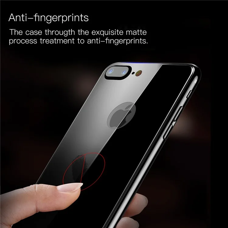 BASEUS 0.33mm Matte 3D Full Glue Tempered Glass Back Protector for iPhone 8 Plus / 7 Plus - Black