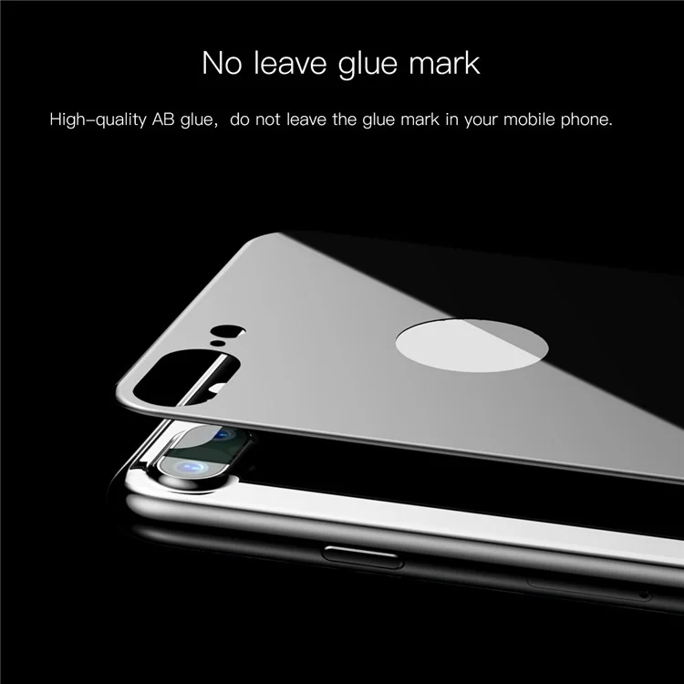 BASEUS 0.33mm Matte 3D Full Glue Tempered Glass Back Protector for iPhone 8 Plus / 7 Plus - Black