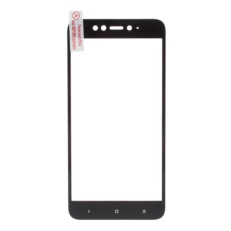 Full Size Silk Print Tempered Glass Screen Protector Film for Xiaomi Redmi Note 5A - Black