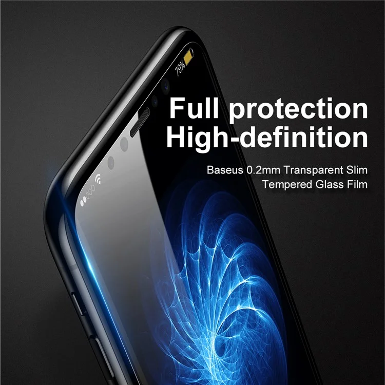 BASEUS for iPhone X/10 5.8-inch 0.2mm HD Full Glue Tempered Glass Screen Protector (Not Complete Covering)