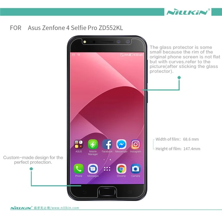NILLKIN Matte Anti-scratch LCD Screen Protective Film for Asus Zenfone 4 Selfie Pro ZD552KL
