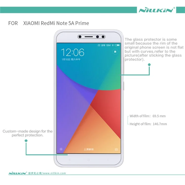 NILLKIN HD Clear Anti-fingerprint Mobile LCD Screen Film for Xiaomi Redmi Note 5A Prime