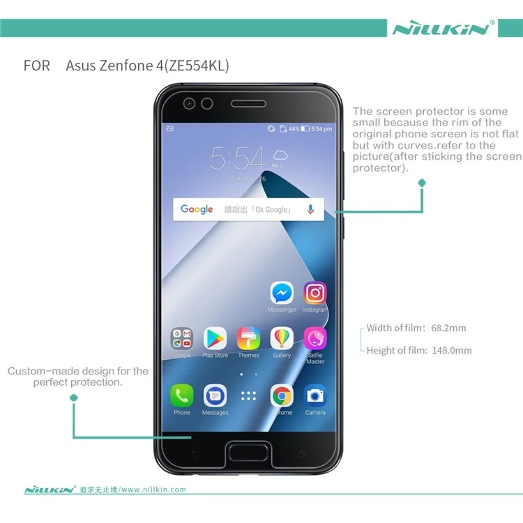 NILLKIN Ultra Clear Anti-fingerprint LCD Screen Film for Asus ZenFone 4 (ZE554KL)