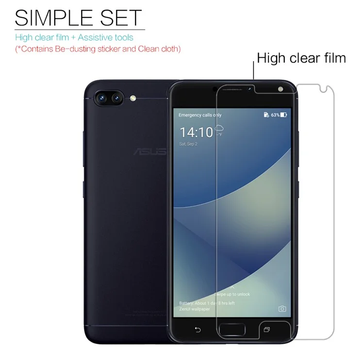 NILLKIN Anti-fingerprint HD Clear LCD Screen Protector Film for Asus ZenFone 4 Max (ZC554KL)