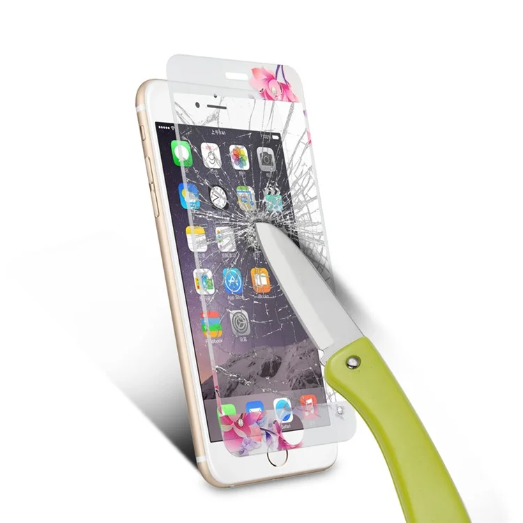 Embossing Front + Back Tempered Glass Films for iPhone 6s Plus / 6 Plus - Plum Blossom