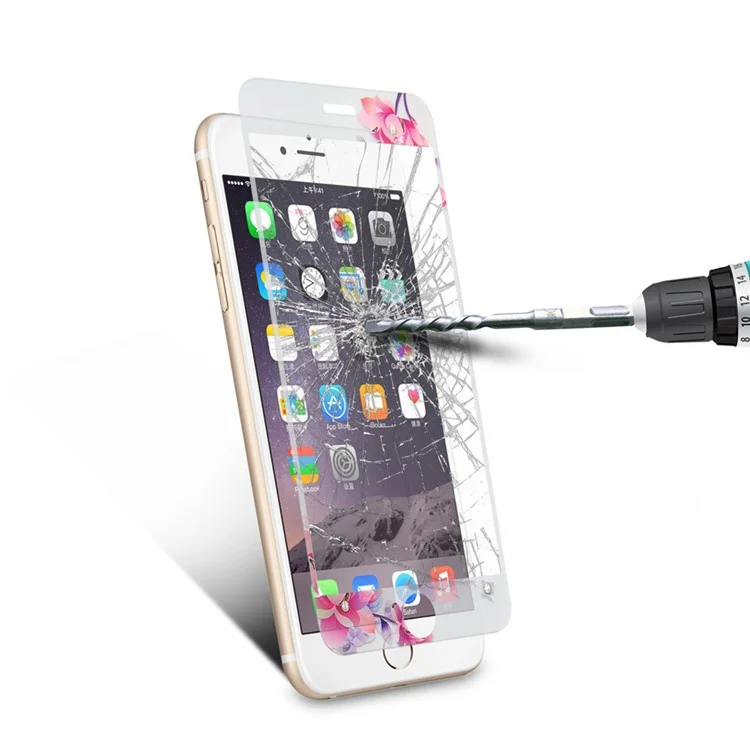 Embossing Front + Back Tempered Glass Films for iPhone 6s Plus / 6 Plus - Plum Blossom