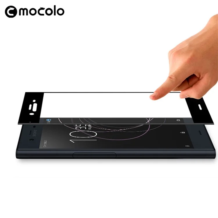 MOCOLO Silk Print Arc Edge Full Coverage Tempered Glass Screen Protector Film for Sony Xperia XZ1