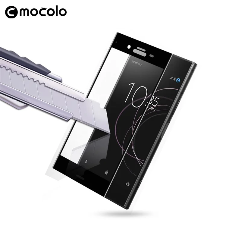 MOCOLO Silk Print Arc Edge Full Coverage Tempered Glass Screen Protector Film for Sony Xperia XZ1