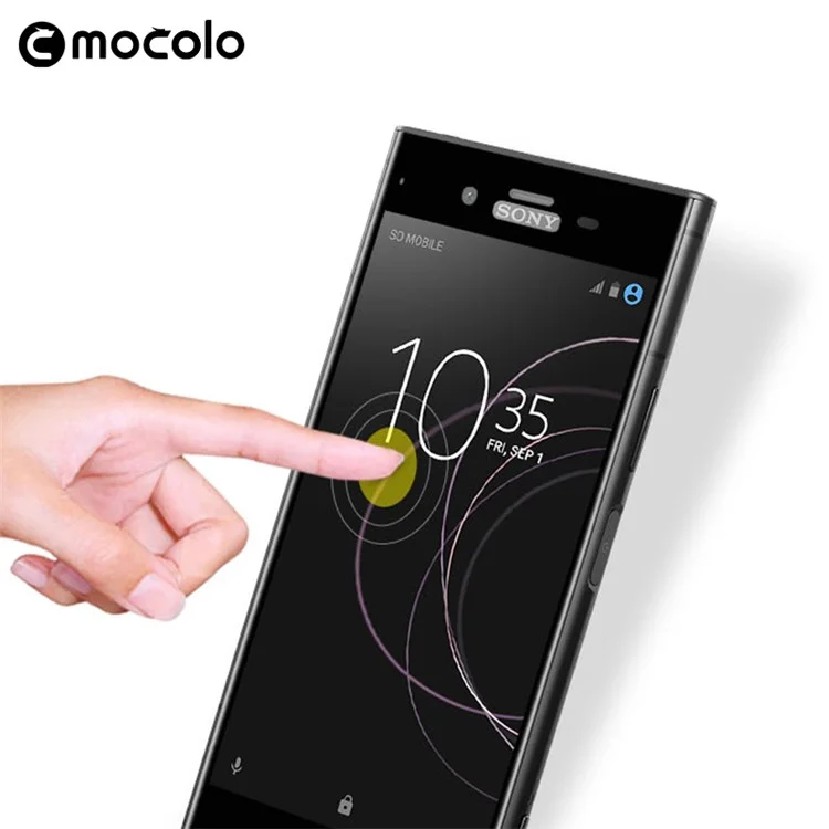 MOCOLO Silk Print Arc Edge Full Coverage Tempered Glass Screen Protector Film for Sony Xperia XZ1
