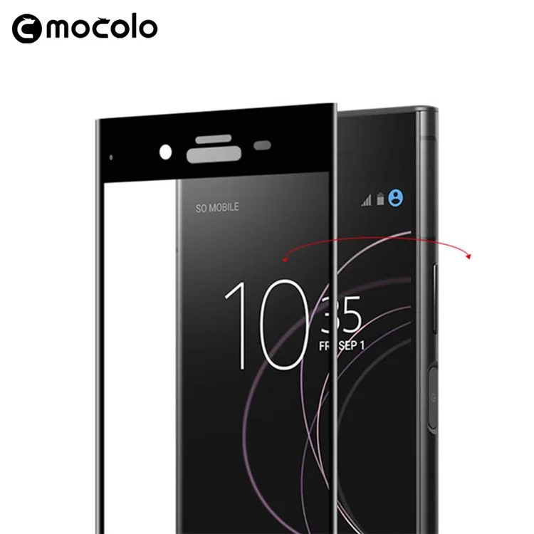 MOCOLO Silk Print Arc Edge Full Coverage Tempered Glass Screen Protector Film for Sony Xperia XZ1