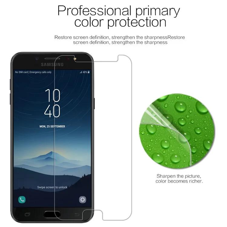 NILLKIN HD Clear Screen Guard Anti-fingerprint Protector Film for Samsung Galaxy J7+ / C8