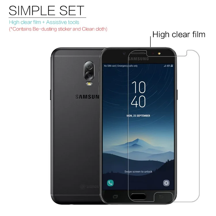 NILLKIN HD Clear Screen Guard Anti-fingerprint Protector Film for Samsung Galaxy J7+ / C8