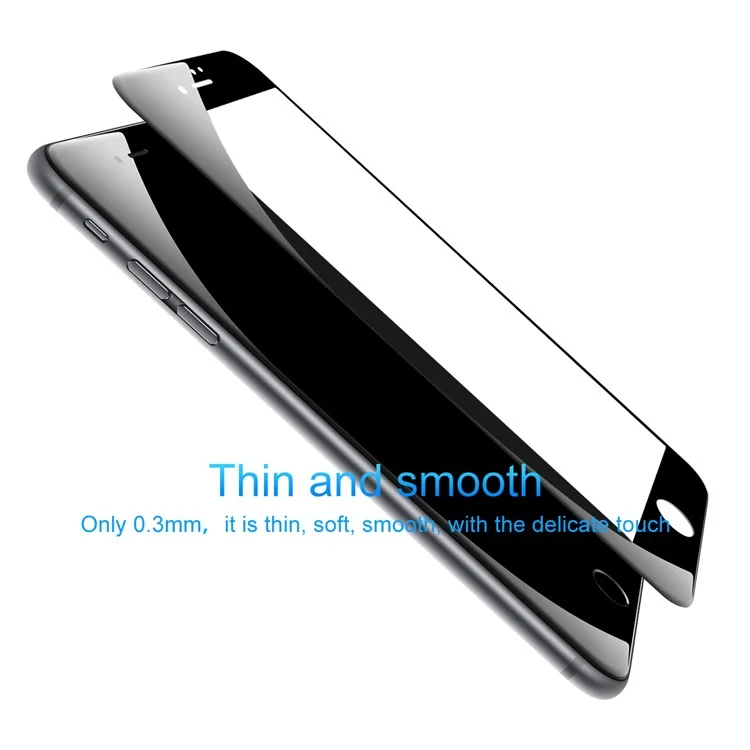 BASEUS 0.23mm 3D Curved Soft PET Full Glue Full Screen Tempered Glass Protector Film for iPhone 8/7 4.7 inch - Black