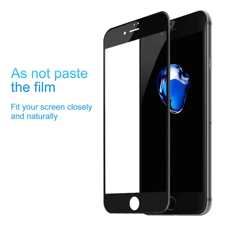 BASEUS 0.23mm 3D Curved Soft PET Full Glue Full Screen Tempered Glass Protector Film for iPhone 8/7 4.7 inch - Black
