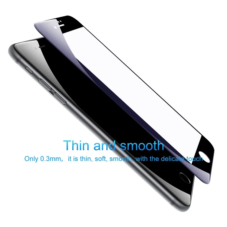 BASEUS 3D Curved Anti-blue-ray Soft PET Full Glue Full Screen Tempered Glass Protector for iPhone 8/7 - Black