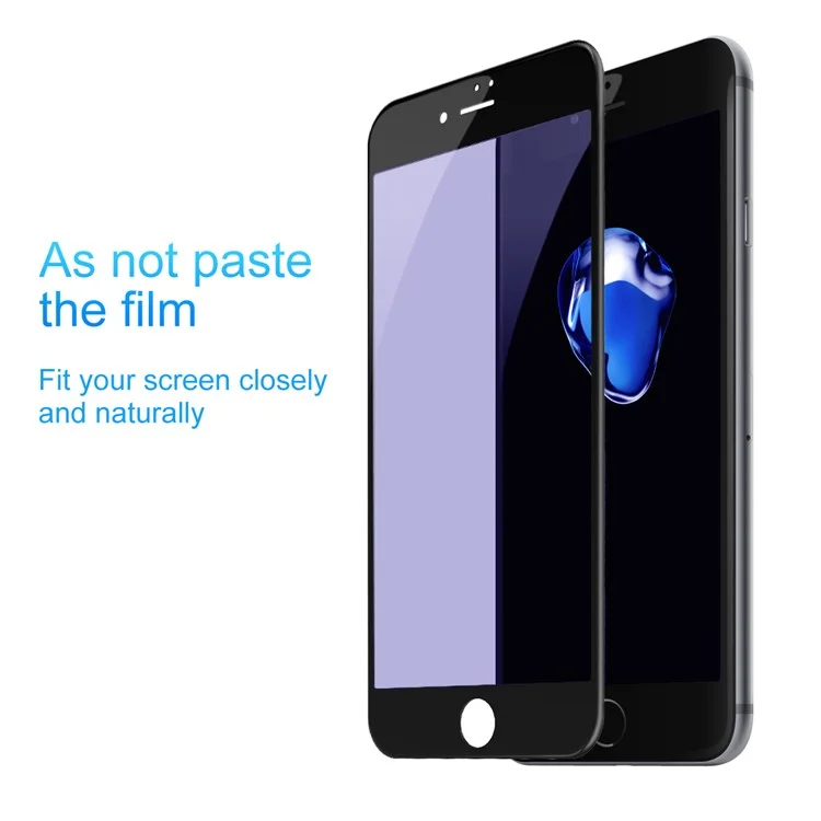 BASEUS 3D Curved Anti-blue-ray Soft PET Full Glue Full Screen Tempered Glass Protector for iPhone 8/7 - Black