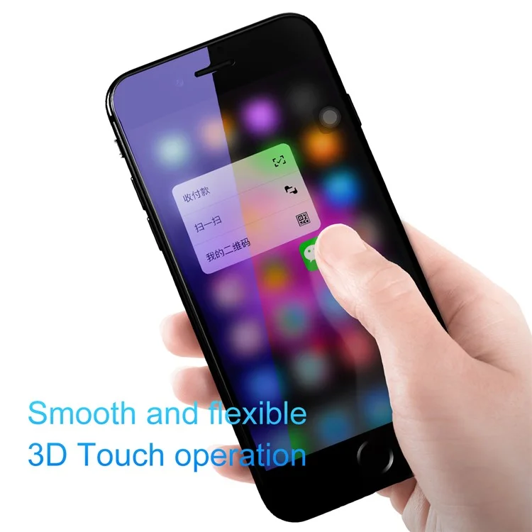 BASEUS 3D Curved Anti-blue-ray Soft PET Full Glue Full Screen Tempered Glass Protector for iPhone 8/7 - Black