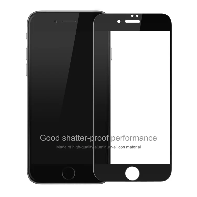 BASEUS 0.2mm Full Glue Tempered Glass Screen Protector for iPhone 8/7 Silk Print Full Size - Black