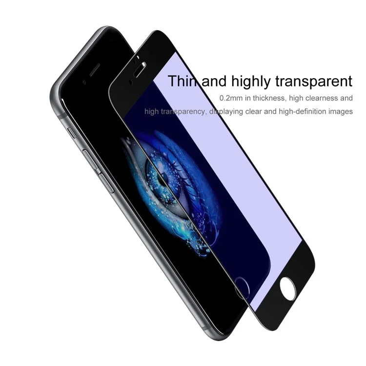 BASEUS 0.2mm Full Glue Anti-blue-ray Tempered Glass Screen Protector for iPhone 8/7 Silk Print Full Size - Black