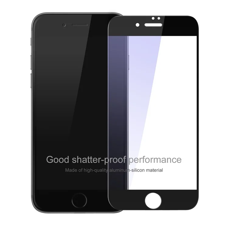BASEUS 0.2mm Full Glue Anti-blue-ray Tempered Glass Screen Protector for iPhone 8 Plus / 7 Plus Silk Print Full Size - Black