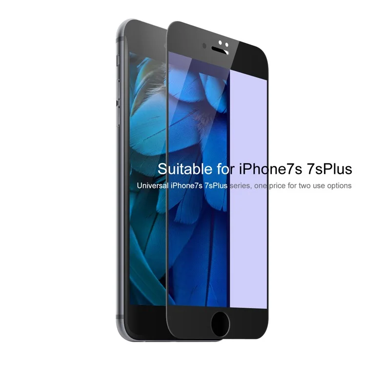 BASEUS 0.2mm Full Glue Anti-blue-ray Tempered Glass Screen Protector for iPhone 8 Plus / 7 Plus Silk Print Full Size - Black