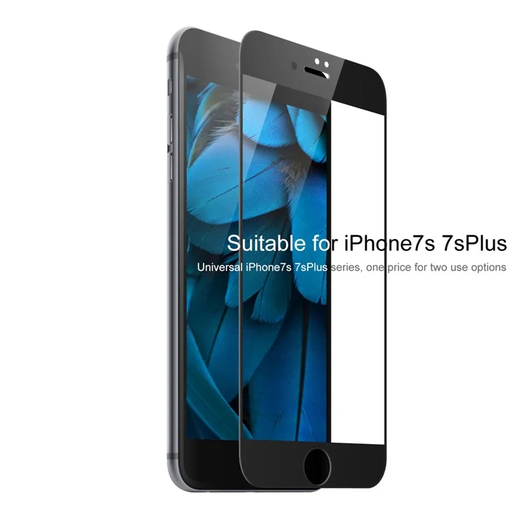BASEUS 0.2mm Full Glue Tempered Glass Screen Protector for iPhone 8 Plus / 7 Plus Silk Print Full Size - Black