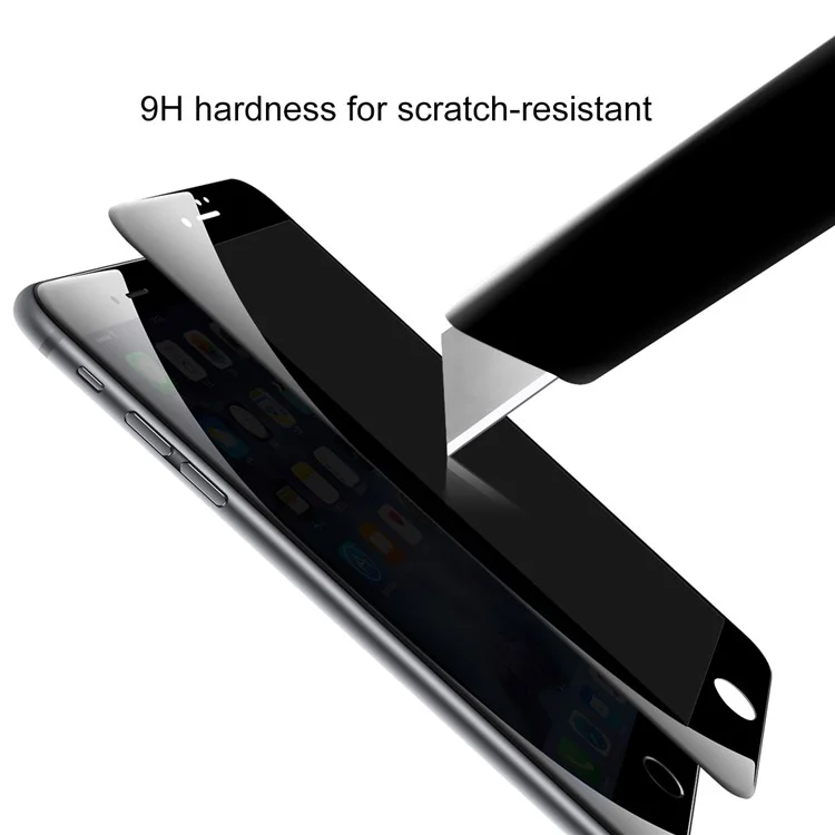BASEUS Anti-spy Soft PET Full Size Full Glue Tempered Glass Screen Protector for iPhone 8 / 7 4.7 inch - Black