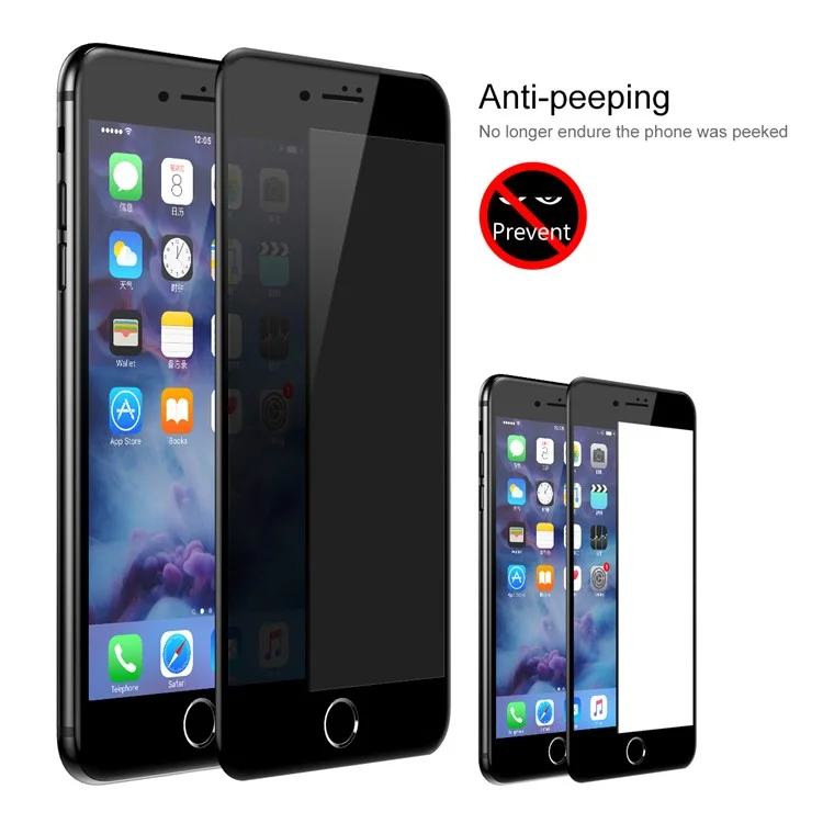 BASEUS Anti-spy Soft PET Full Glue Full Size Tempered Glass Screen Protector for iPhone 8 Plus / 7 Plus 5.5 inch - Black
