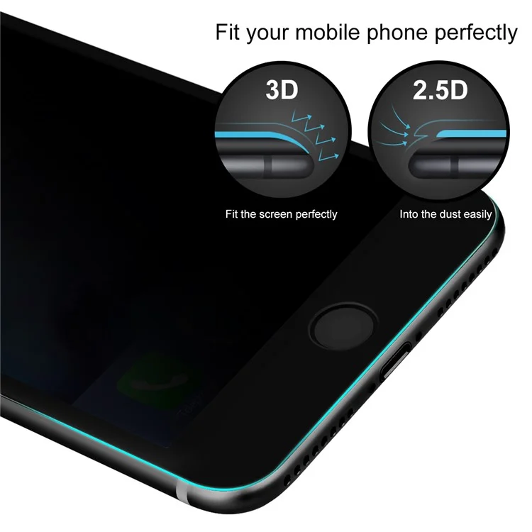 BASEUS Anti-spy Soft PET Full Glue Full Size Tempered Glass Screen Protector for iPhone 8 Plus / 7 Plus 5.5 inch - Black