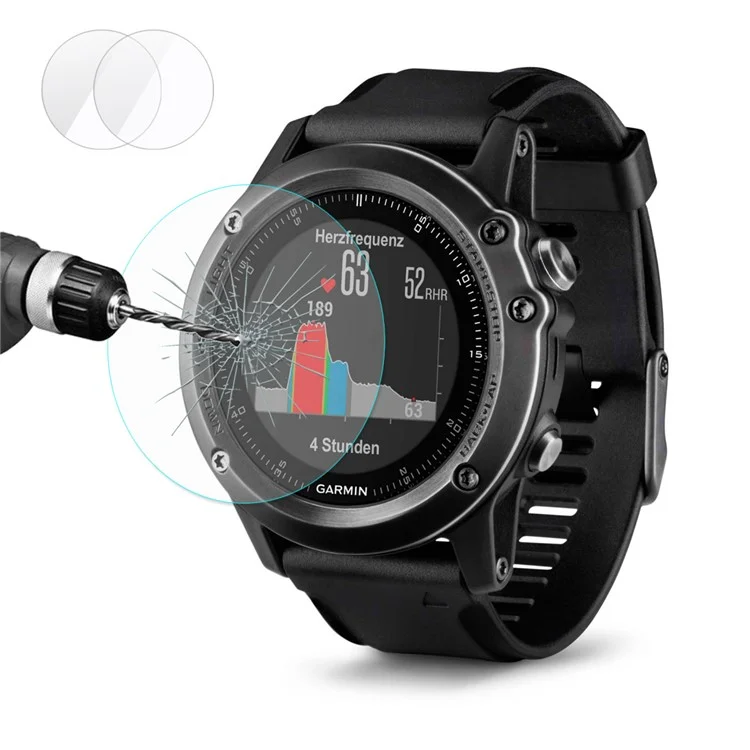 Chapéu Príncipe 2PCS / Conjunto 2.15D 0.2mm 9h Protetor de Tela de Vidro Temperado para Garmin Fenix 3 Hr Arc Edge