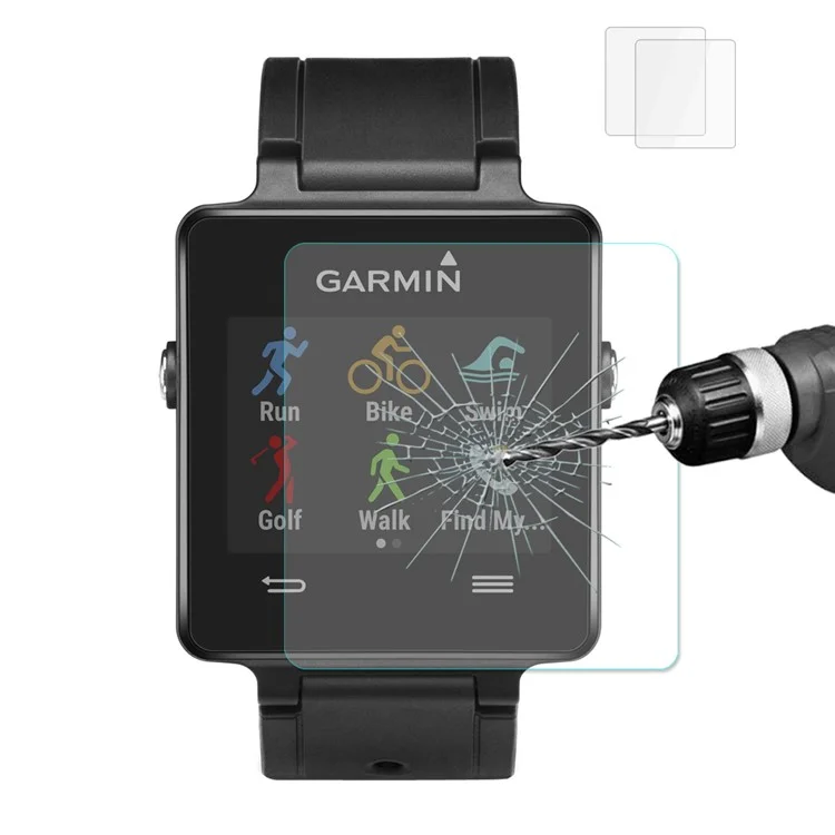 HAT PRINCE for Garmin Vivocative 2Pcs 0.2mm 9H Tempered Glass Screen Protector