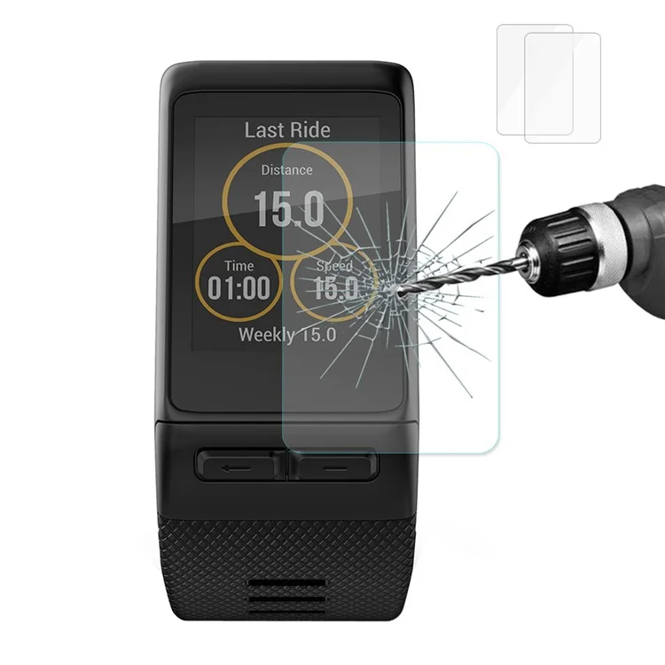 HAT PRINCE 2Pcs/Set 0.2mm 9H 2.15D Tempered Glass Screen Protectors for Garmin Vivoactive HR