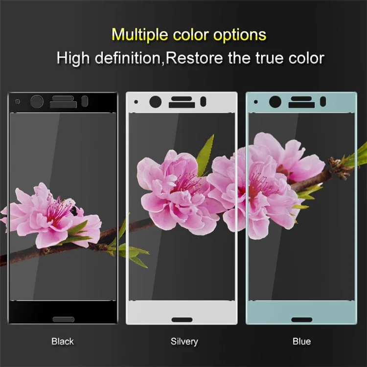 IMAK Full Coverage Anti-explosion Tempered Glass Screen Protector Film for Sony Xperia XZ1 Compact - White