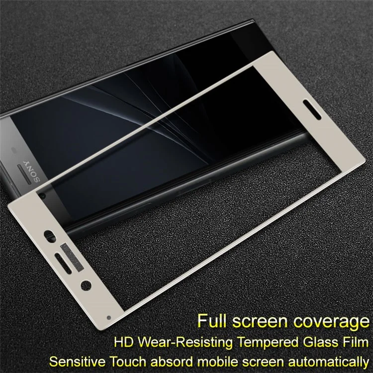 IMAK Full Coverage Anti-explosion Tempered Glass Screen Protector Film for Sony Xperia XZ1 - White
