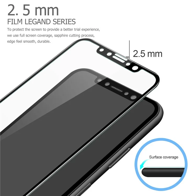 IVSO 3D 0.26mm 9H Full Covered Tempered Glass Screen Protector for iPhone X / 10 5.8 inch - Black